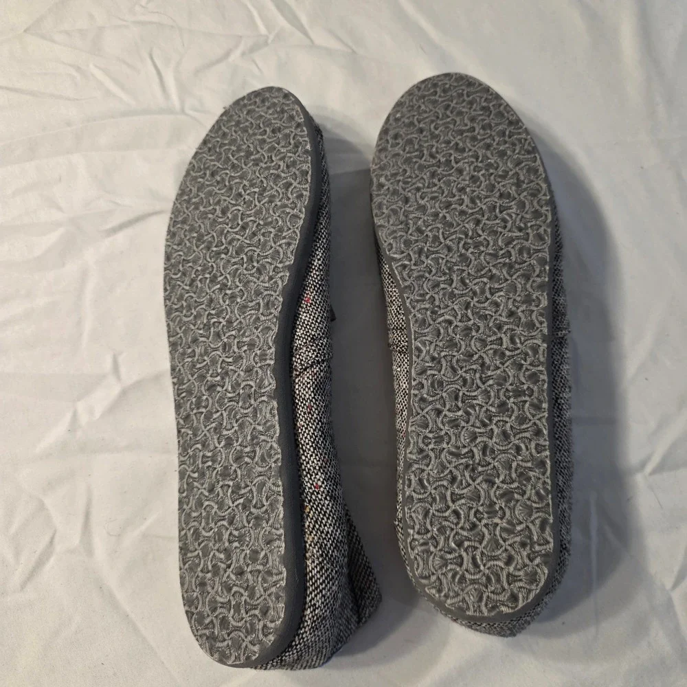 TOMS Classic Alpargata Slip On Shoes Mens 11 Gray Tweed Woven Multicolor Fleck